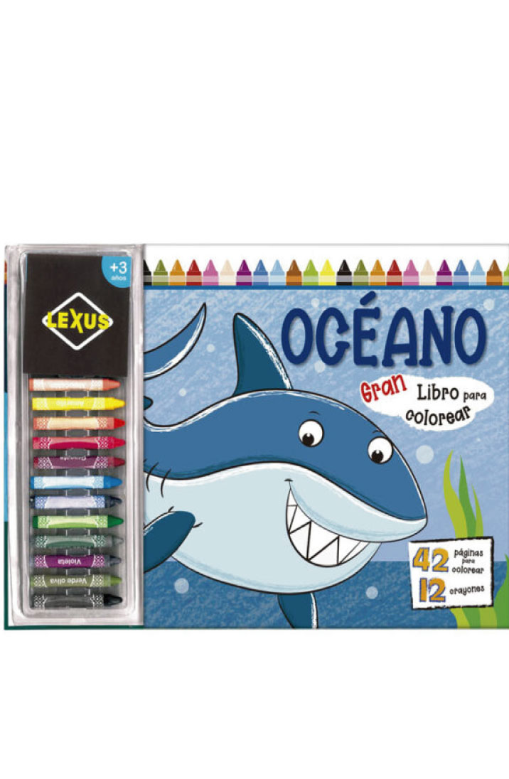 Gran libro para colorear océano. Contiene crayones