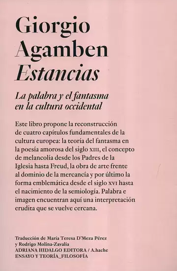 Estancias. La palabra y el fantasma en la cultura occidental